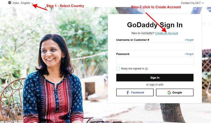 Create godaddy account for business website 